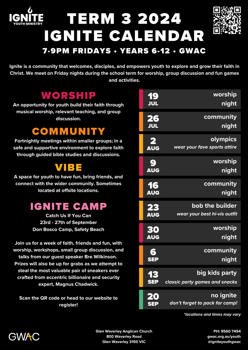 Ignite Term 3 Calendar 2024