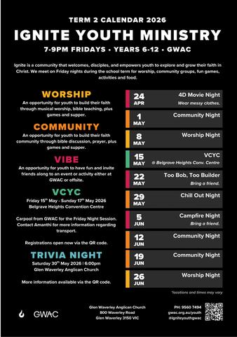 Ignite Youth Term 2 Program 2026